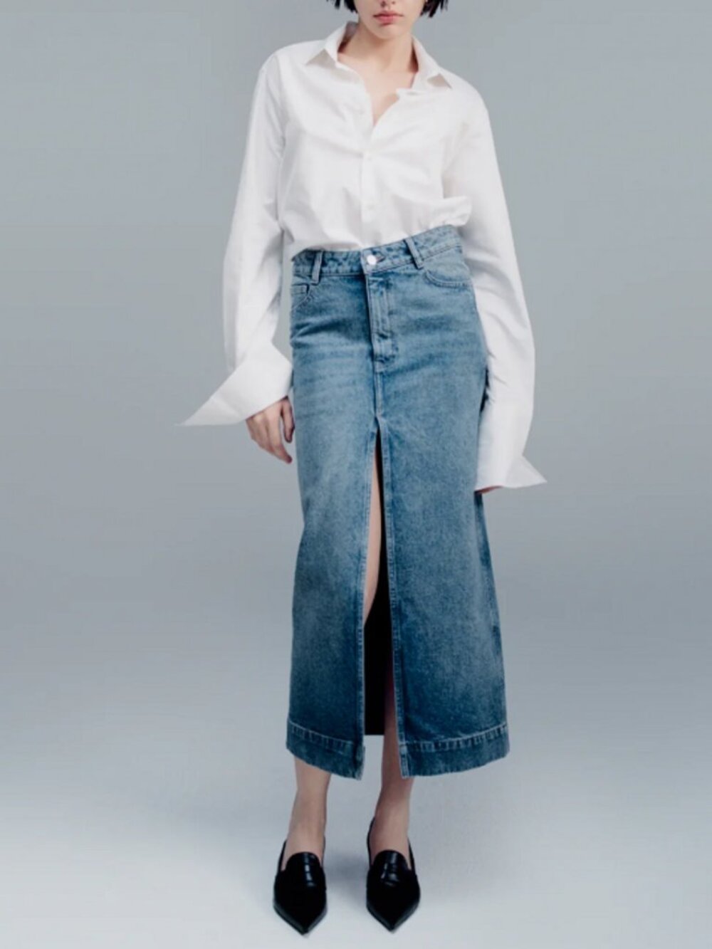 DL1961 Denim Asra Midi Jean Skirt Size 27